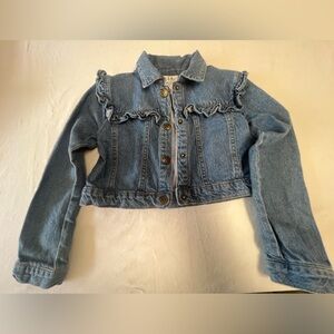 NICOLE MILLER N. Y   KIDS RUFFLED MEDIUM WASH DENIM JACKET  SIZE 6